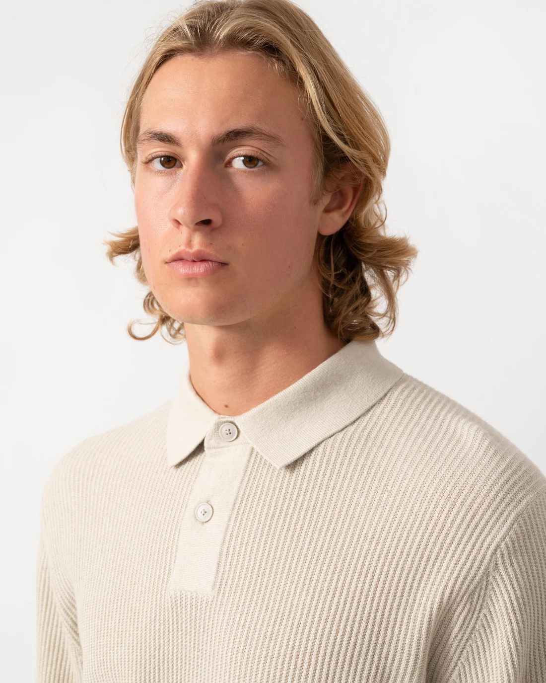 BOSSOrangeAfedroMensLongSleeveKnitPoloShirt-LightBeige2714063552178159-42