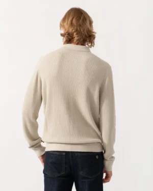 BOSSOrangeAfedroMensLongSleeveKnitPoloShirt-LightBeige2714063552178159-43